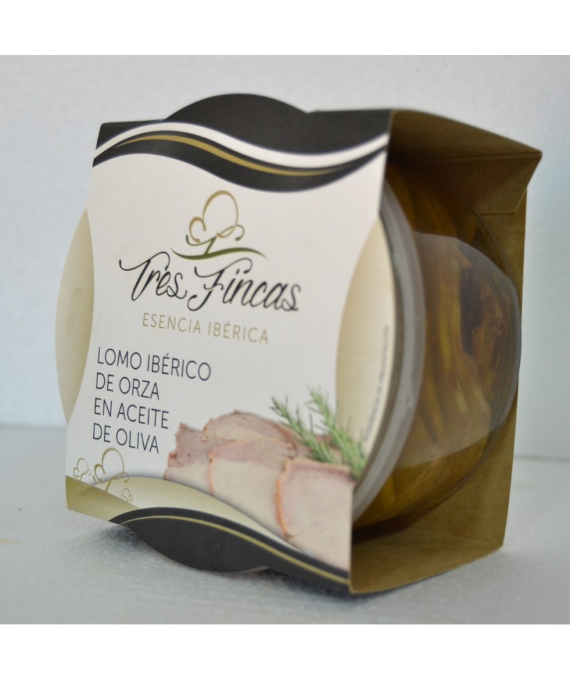 Lomo Ibérico a la orza en aceite de oliva laminado en tarrinas
